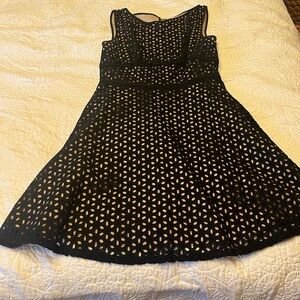 Black eyelet lace Loft dress